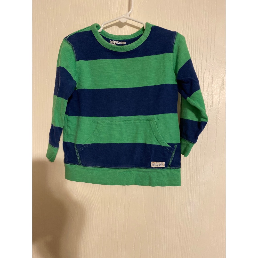 BabyGap Toddler Bold Stripe Crew Sweatshirt Green Blue 4T S/572513-01
0317
